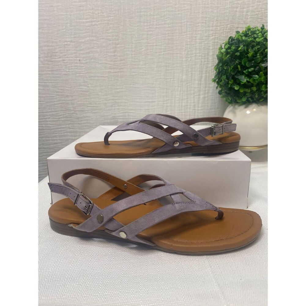 Franco Sarto Gretchen Thong Sandals Women Size 10 Purple Strappy Flat Slingback